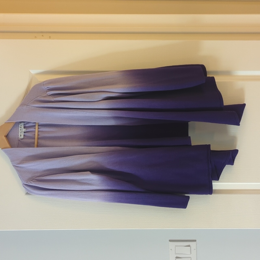 Purple ombre open front cardigan